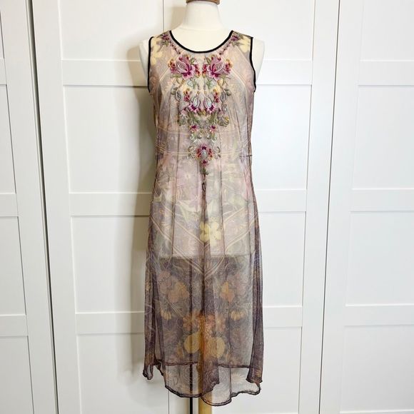 Biya Johnny Was Mesh Deconstructed Sheer Dress Small Exposed Zip - Picture 1 of 8